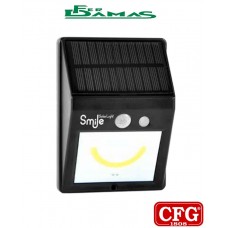 LUCE NOTTURNA AUTOMATICA DA ESTERNI A RICARICA SOLARE 150 LUMEN CON CREPUSCOLARE E SENSORE DI MOVIMENTO MOD. SMILE SOLAR LIGHT